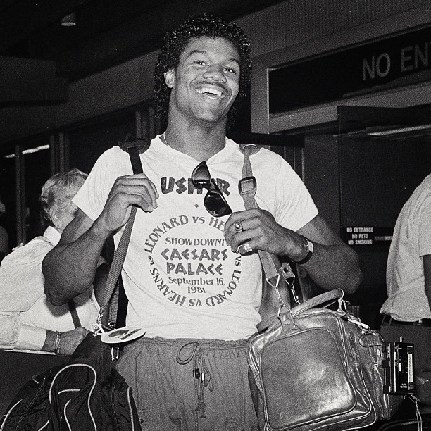 QB Randall Cunningham arrives in Philadelphia after the Eagles drafted him in the 1985 NFL Draft.