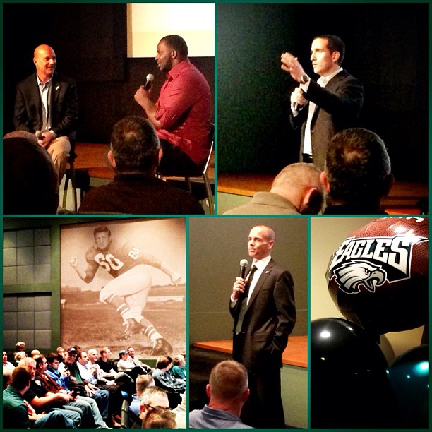 Sweet sneak peek of the War Room w/ GM Howie Roseman, Fletcher Cox, Pres. Don Smolenski and Dave Spadaro.