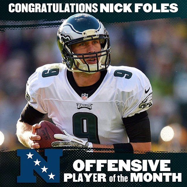 NFL records. QB starter. And now NFC Offensive Player of the Month. A good November for Nick Foles.