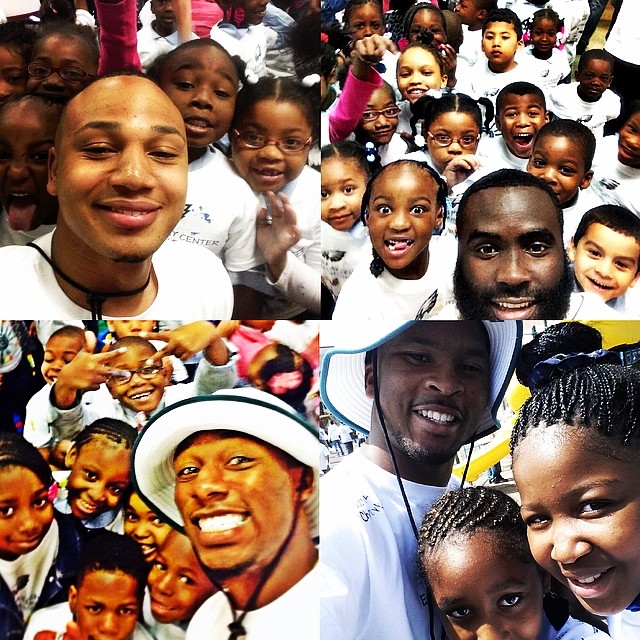 All the #selfies, all the smiles at the 18th annual @eaglesyouthpartnership #EaglesBuild.