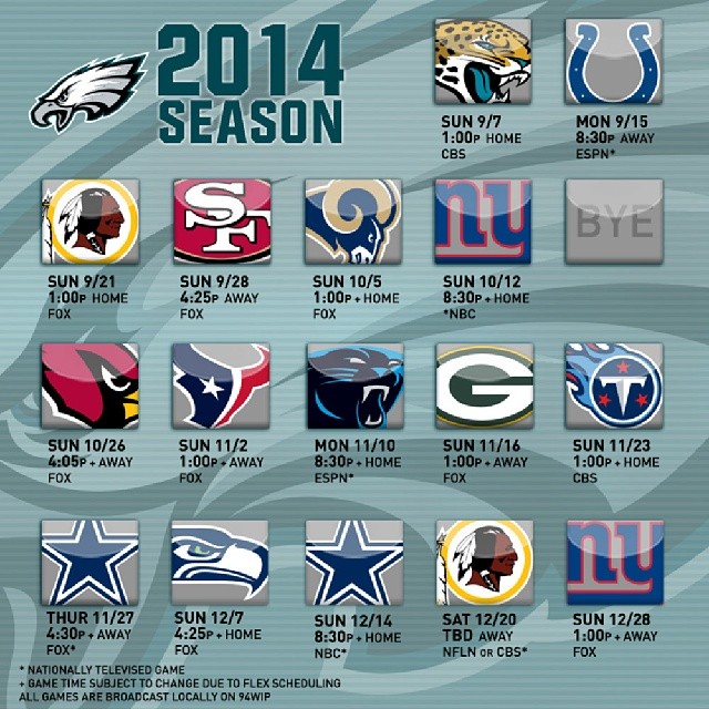 Here it is, the 2014 regular season schedule.