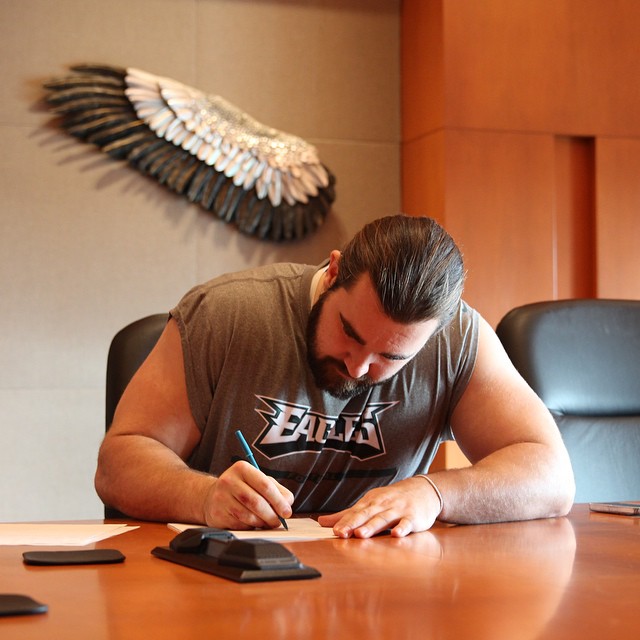 One year ago: Jason Kelce signed a contract extension en route to his first Pro Bowl season.