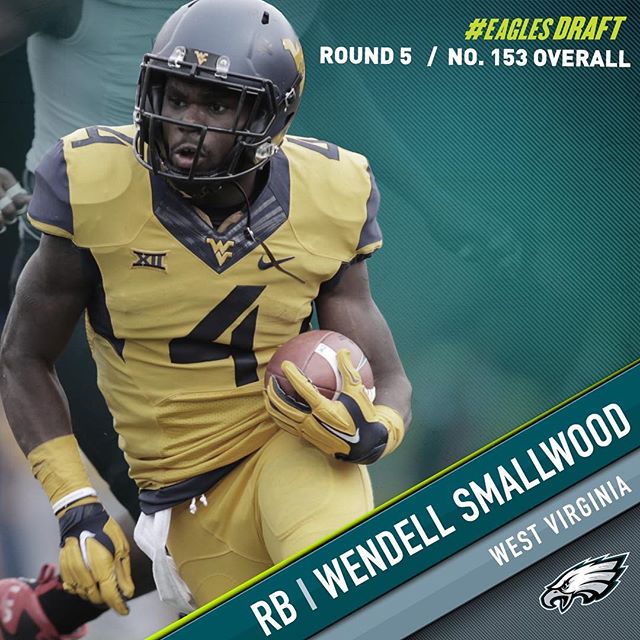 With the 153rd pick in the 2016 NFL Draft, the select RB Wendell Smallwood. Welcome to Philadelphia!