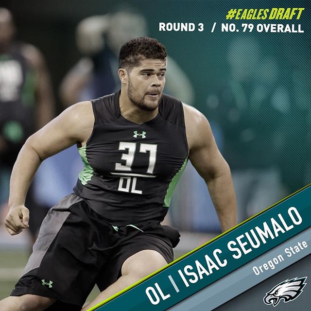 With the 79th pick in the 2016 NFL Draft, the select OL Isaac Seumalo. Welcome to Philadelphia!
